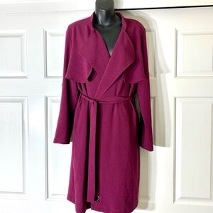 Jennifer Lopez trench coat style lightweight burgundy/purple jacket, size M